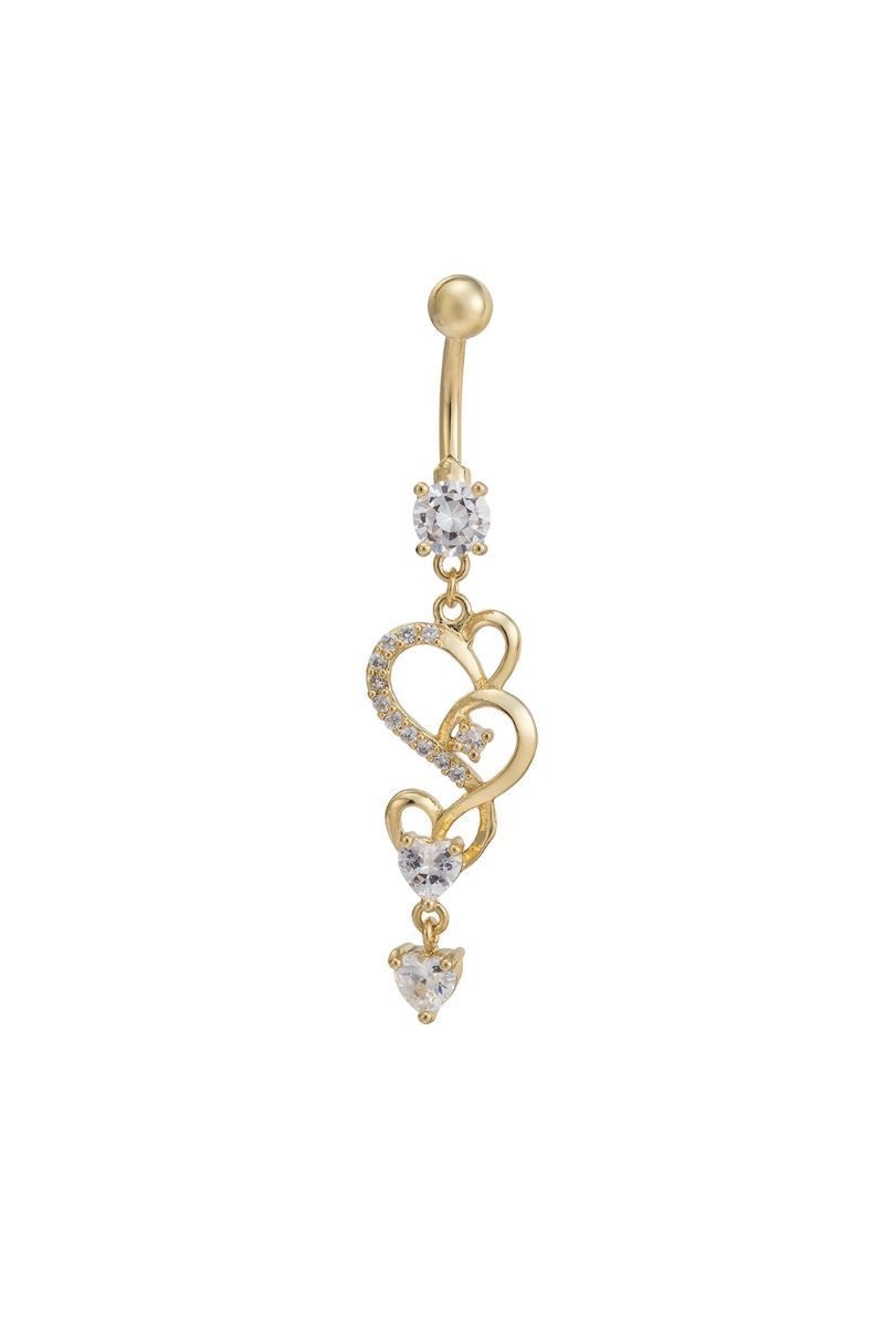 Chavin Beyaz Taşlı Kalp Göbek Piercing dt71by