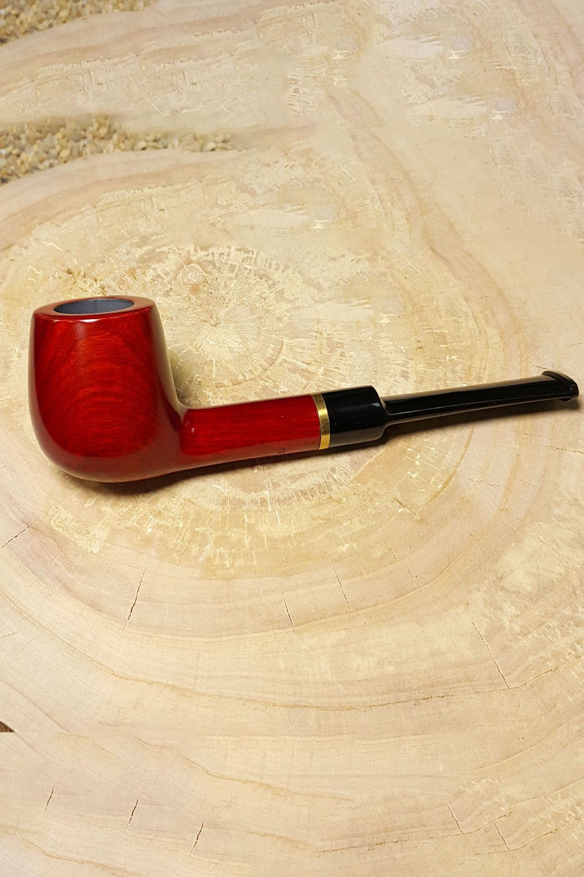 Falconetti Red sandalwood Bilezikli Düz Saplı Pipo ps79
