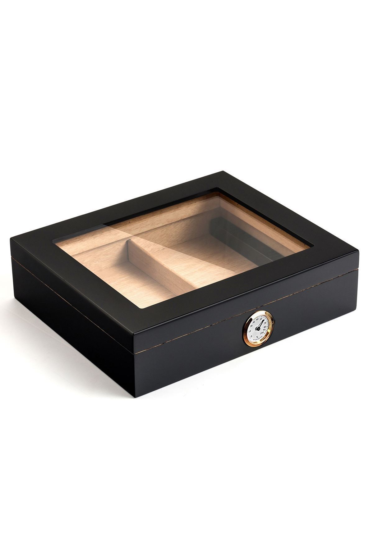 Falconetti De folu Siyah Camlı Kısa Humidor Puro Kutusu rc06sy-d2