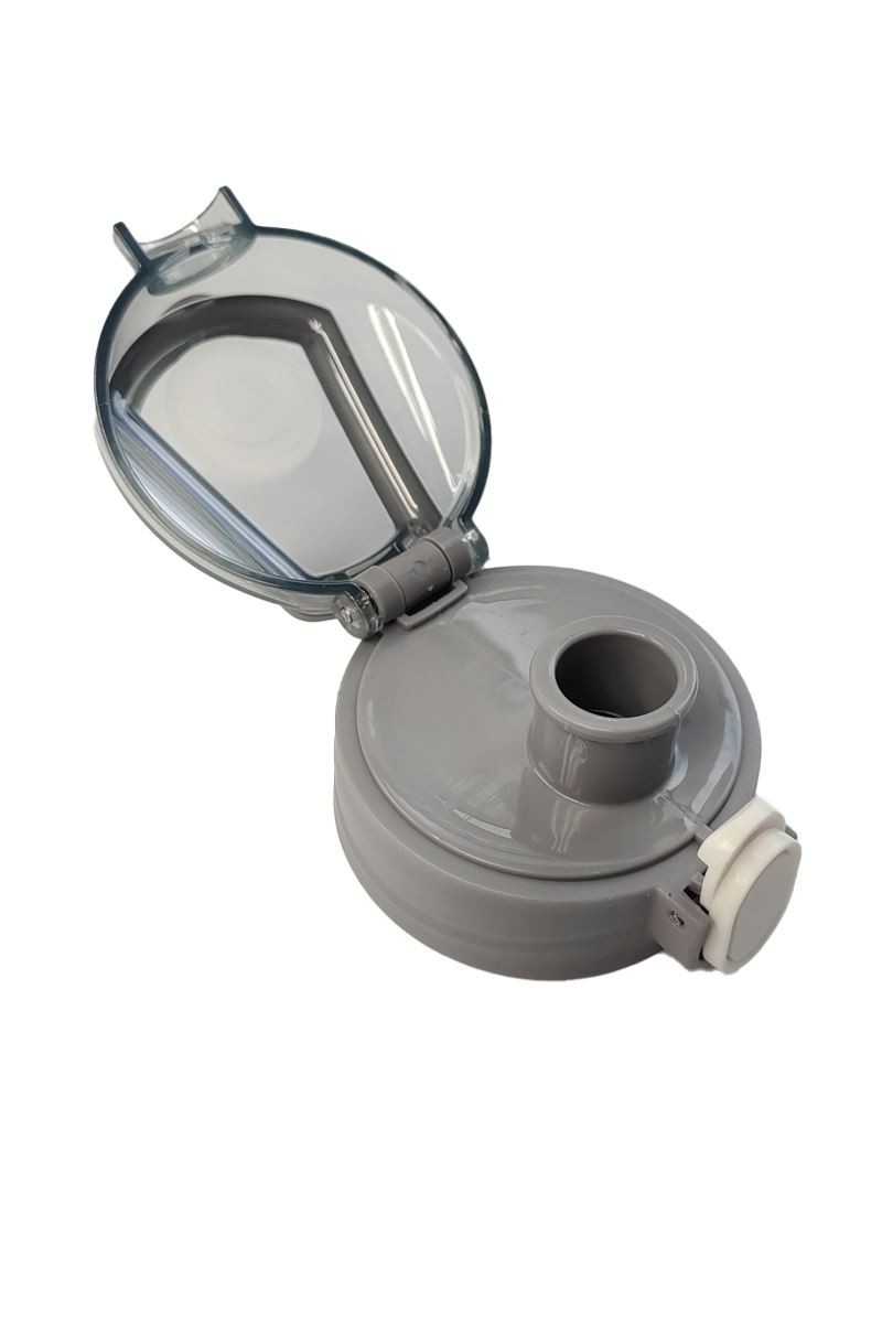 Gri Tek Tuşla Açılan Matara Suluk Yedek Kapağı 60 mm. için Uygun Kapak