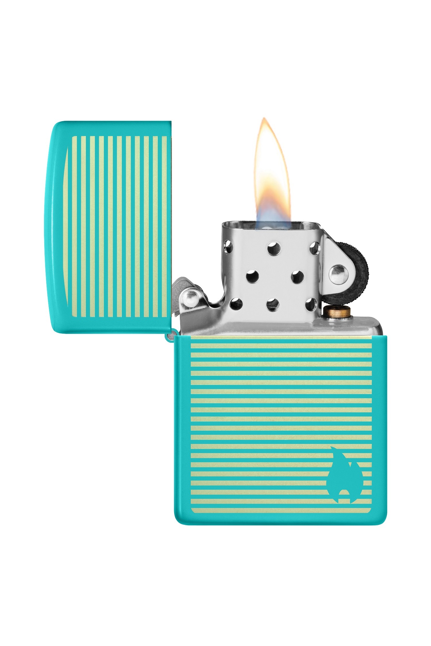 Zippo Çakmak Turkuaz Lazer işlemeli Alev Dizayn 48151-096769