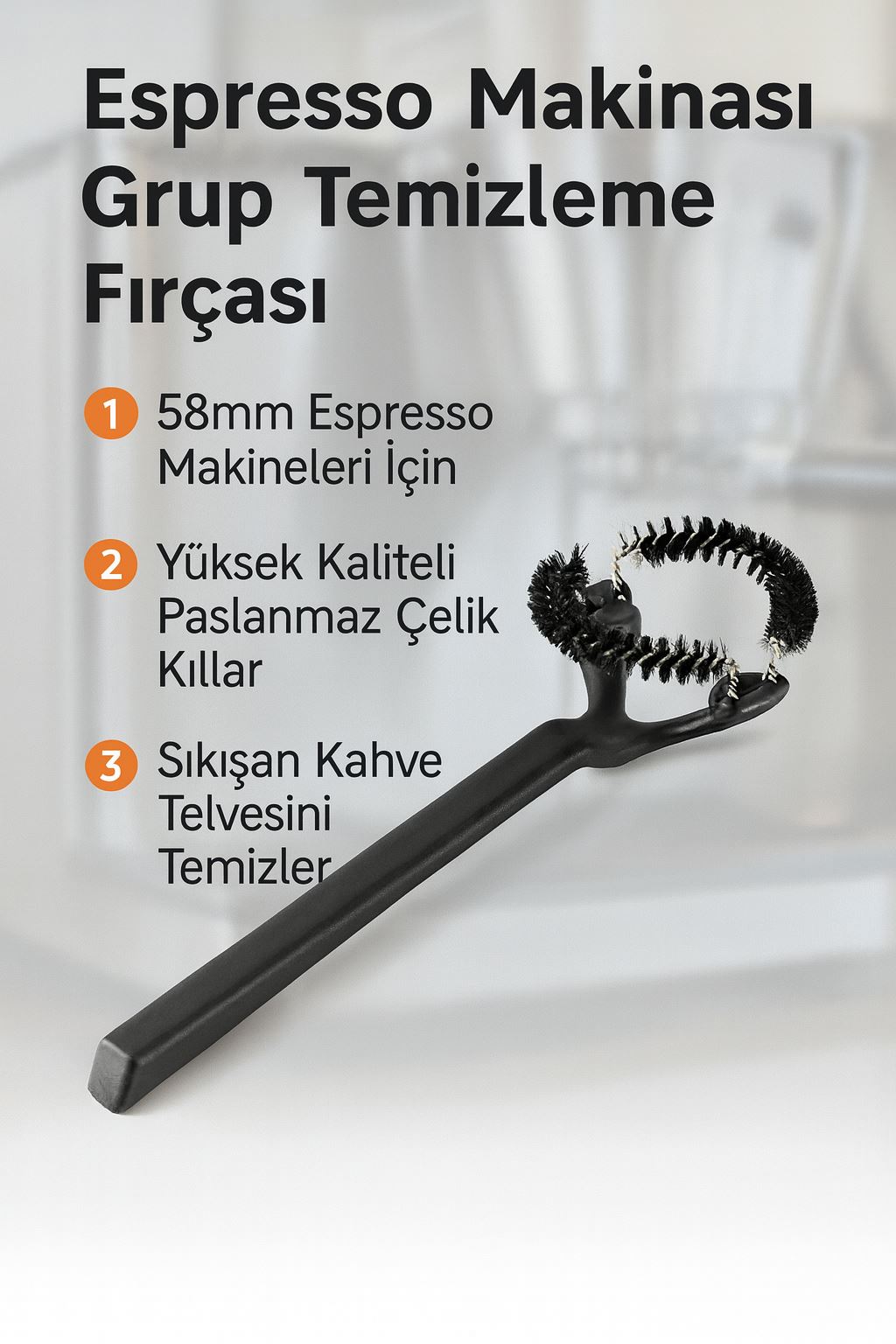Espresso Makinası 58 mm Grup Temizleme Fırçası cin363