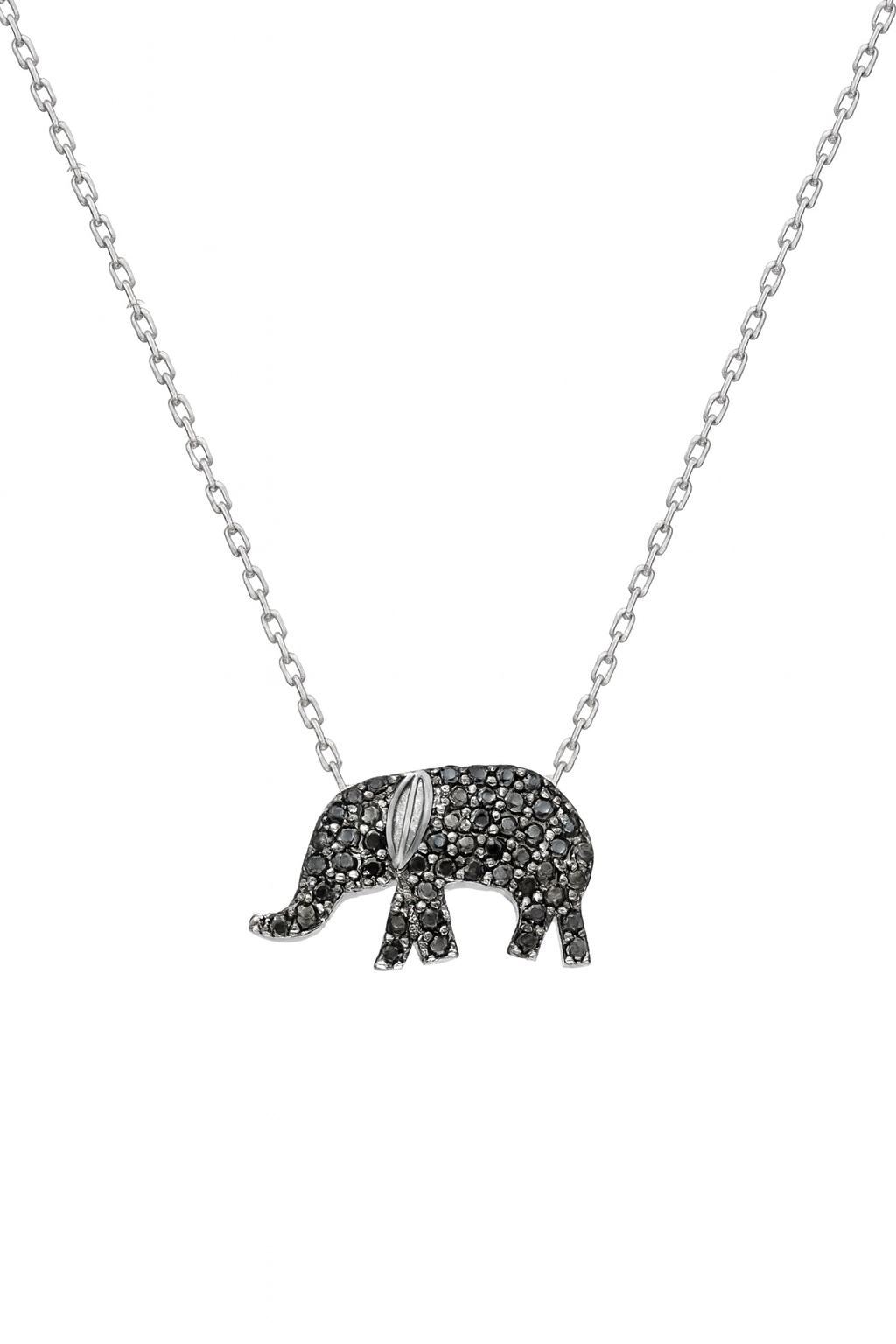 Chavin Silver Zirkon Taşlı Küçük Fil Gümüş Kolye ea19by