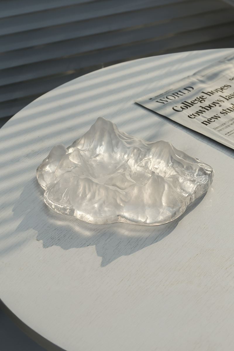 Kristal Cam Dağ Mountain Dizayn Buz Görünümlü 3D Kül Tablası Puro Küllük mt177