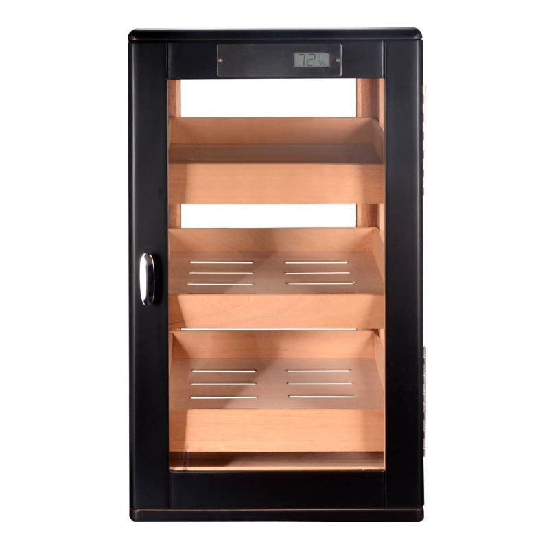 Falconetti Sedir Ağacı 3 Katlı Camlı Siyah Özel Humidor Puro Kutusu rd12