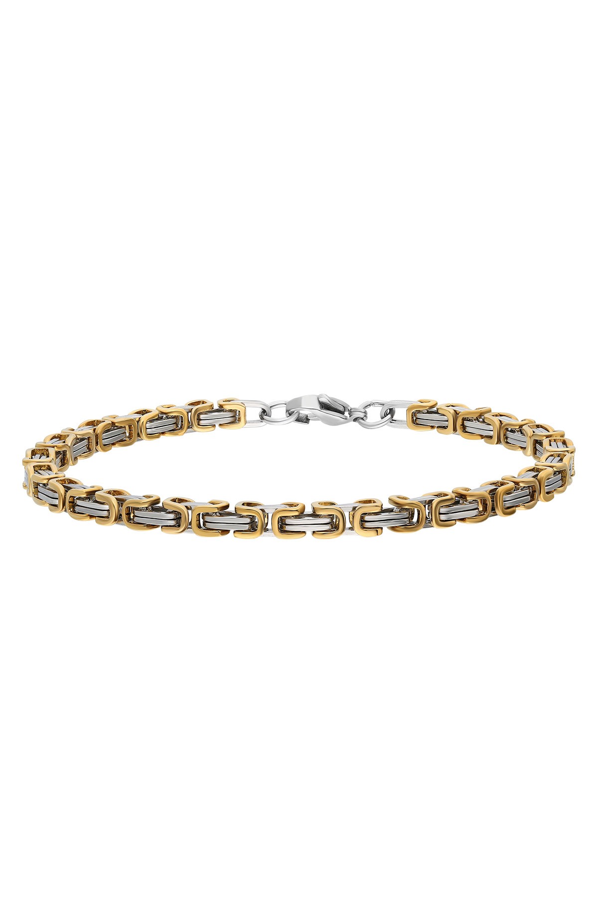 Chavin Kral Model 4 mm. Gri Çelik Erkek Bileklik az68-4sr