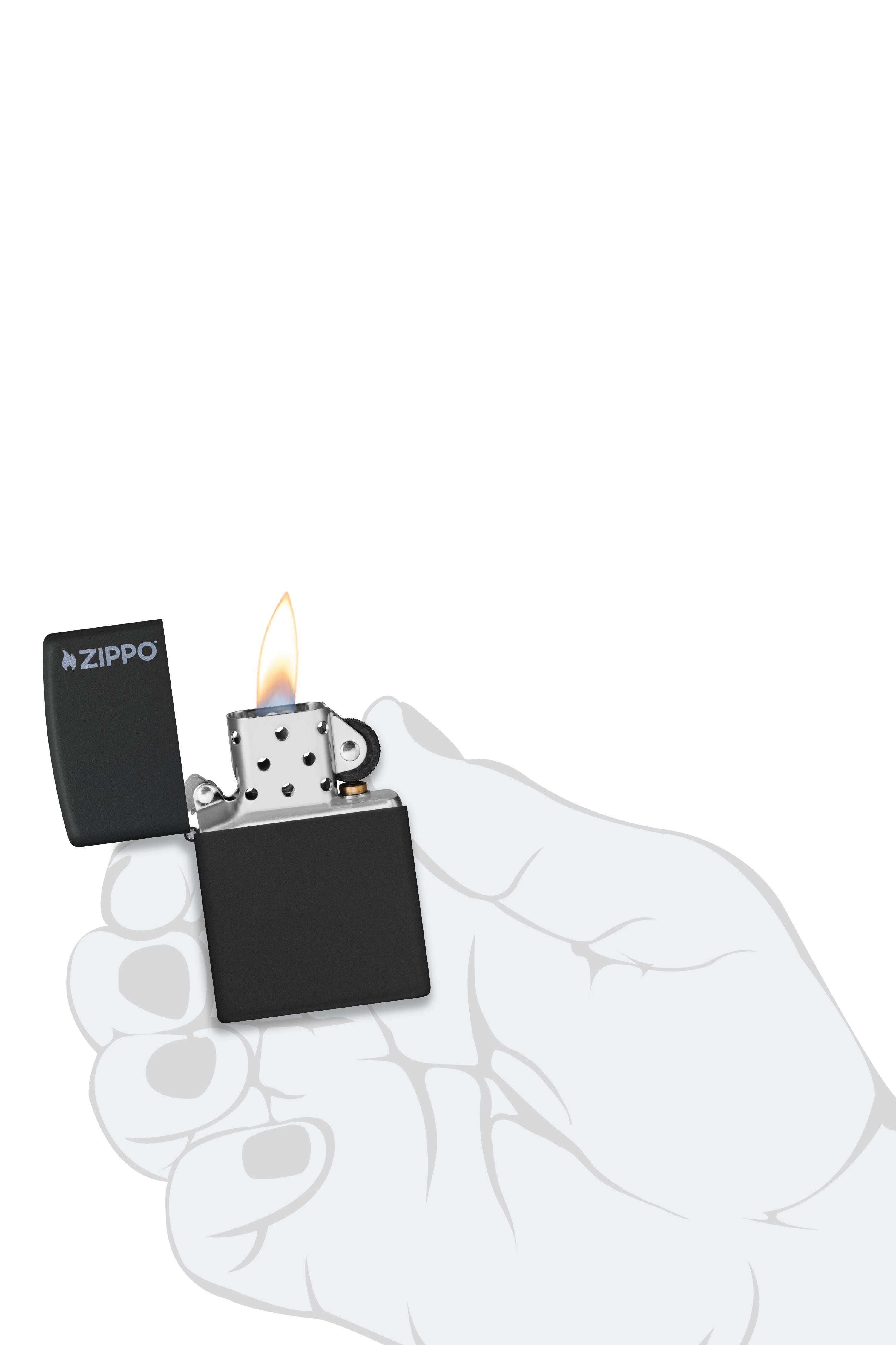 Zippo Çakmak Mat Siyah Hediyelik Kutu Benzin Taş Set du10sy