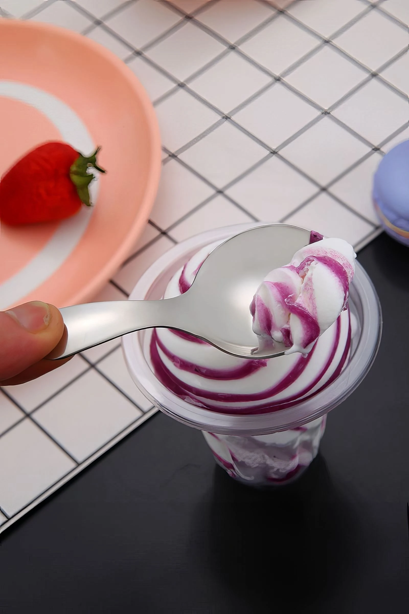 304 Çelik Mini  9 cm Tatlı Dondurma Muhallebi Baharat Kaşığı cin752byx