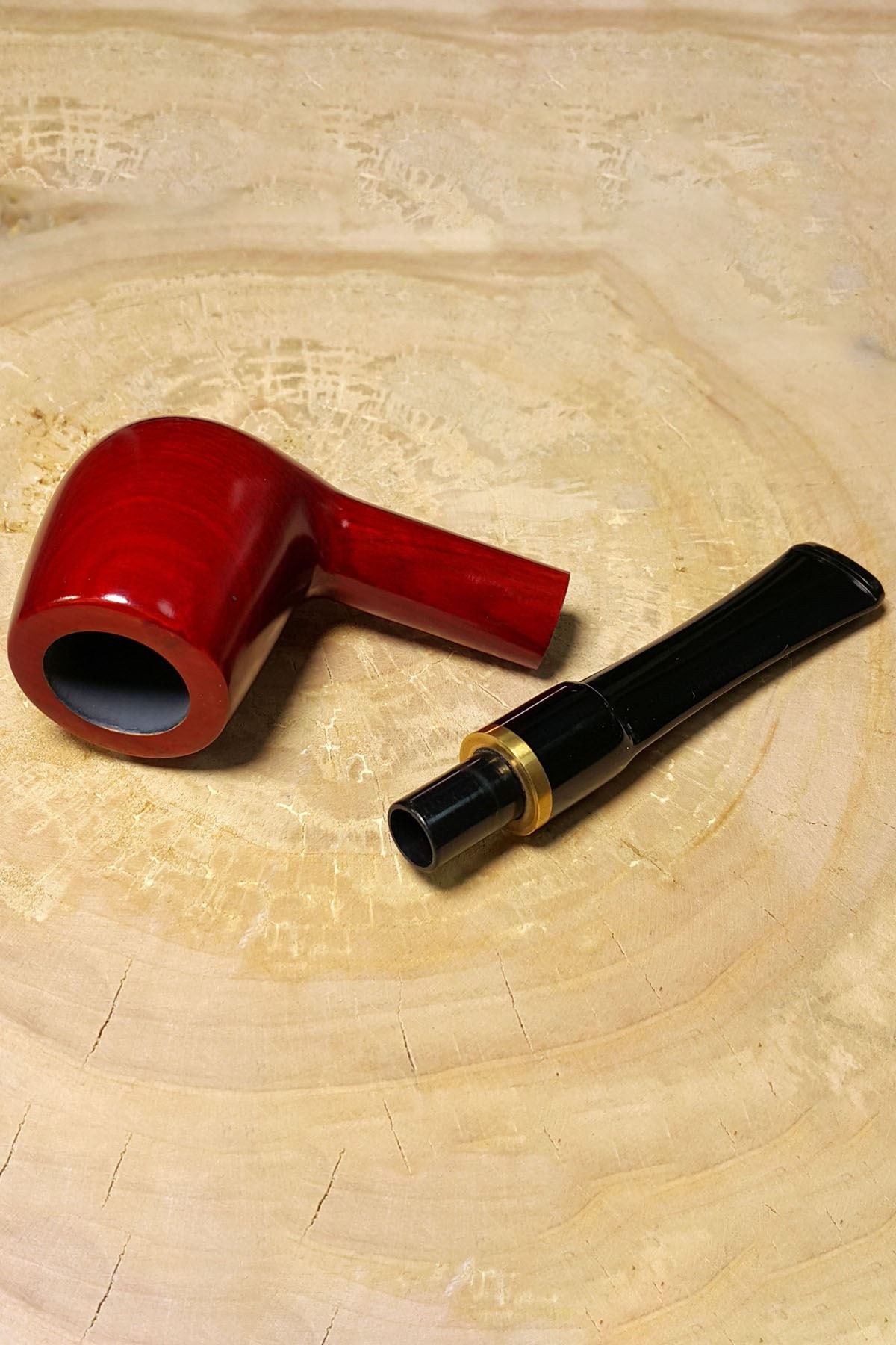 Falconetti Red sandalwood Bilezikli Düz Saplı Pipo ps79