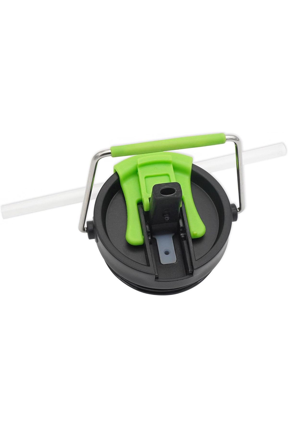 316 L Çelik 800 ml Yeşil Siyah Pipetli El Termos Mug cin858ys
