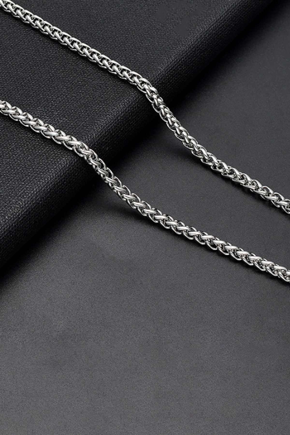 Chavin 3 mm. 80 cm. Burgu Çelik Erkek Zincir Kolye dp56