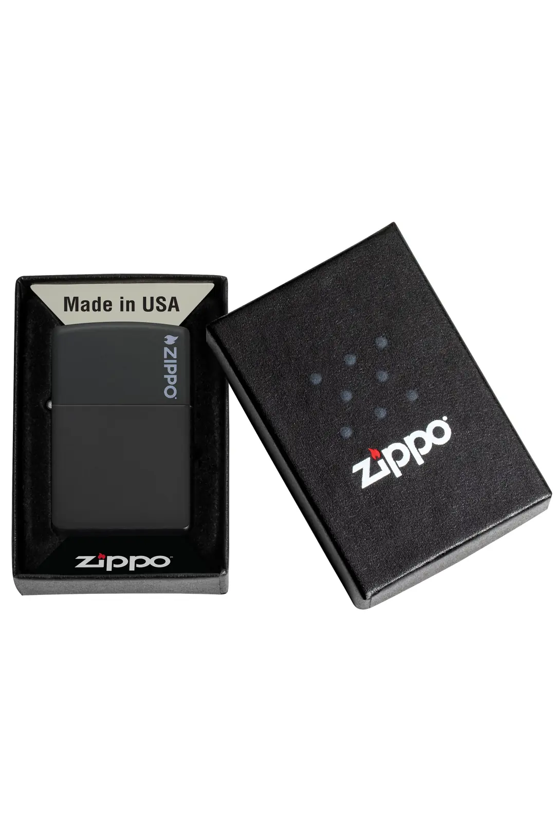 Zippo Çakmak Black Matte Siyah Logo 218zl-000023