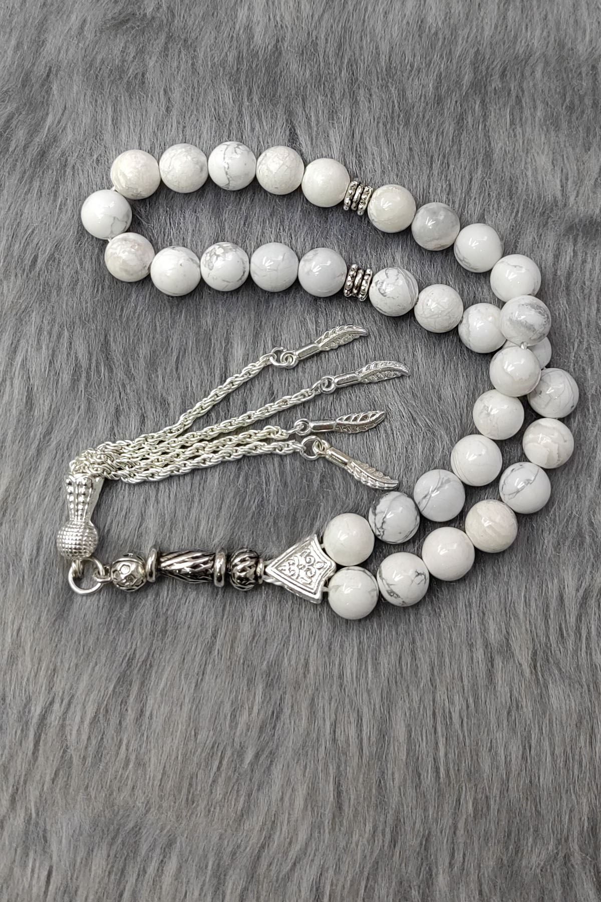 Chavin Havlit Taşlı Gümüş Kaplama Tespih ev67