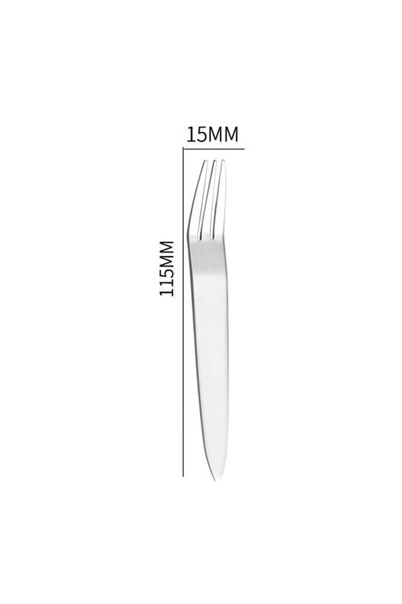 Paslanmaz Çelik 6 Adet 11,5 cm Üç Dişli  Meyve Tatlı Ve Kek Çatalı cin745by-6