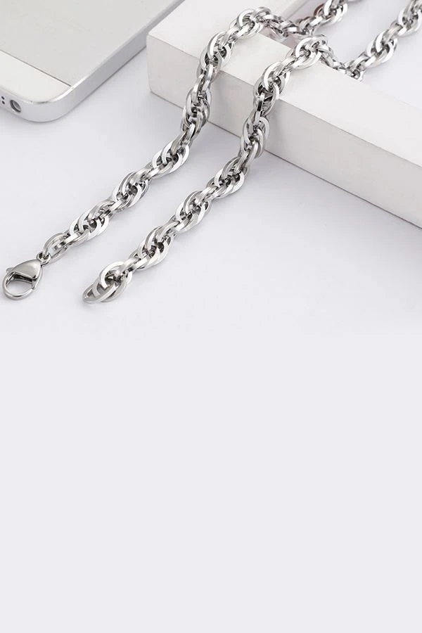 Chavin 5 mm. 58 cm. Gri Çelik Erkek Zincir ec87by