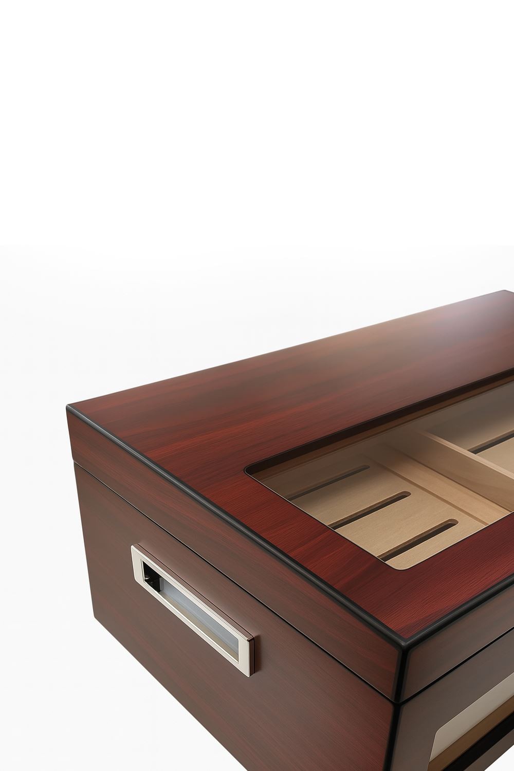 Falconetti Bordo 2 Katlı Camlı Dijital Humidor Puro Kutusu rc59kr