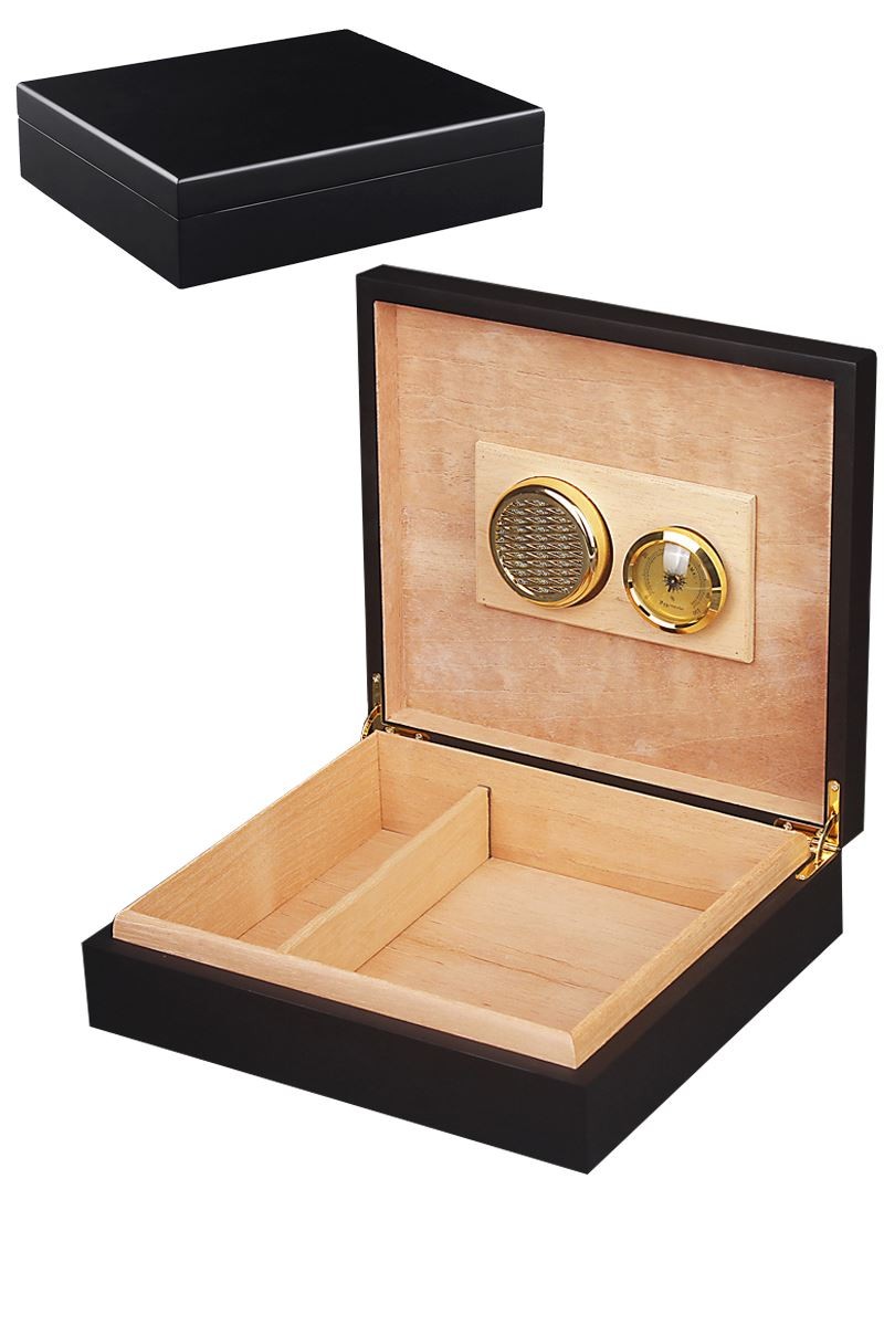 Falconetti Mat Siyah Sedir Ağacı Humidor Puro Kutusu rd28