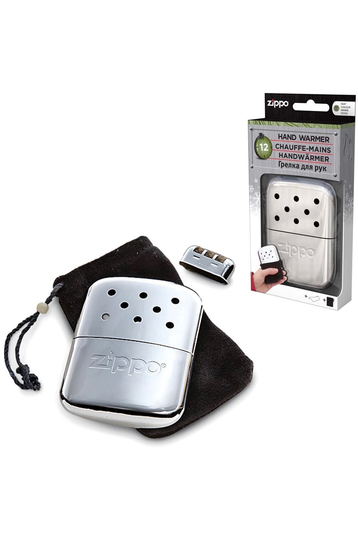 Zippo Parlak Gri Hand Warmer Cep El Isıtıcısı Cep Sobası Chrome 40365