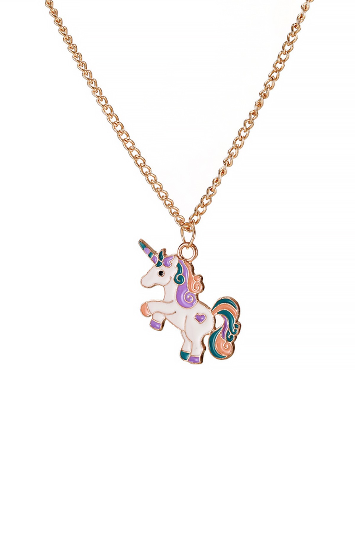 Chavin Unicorn Mineli Simli Çocuk Kolye eh73