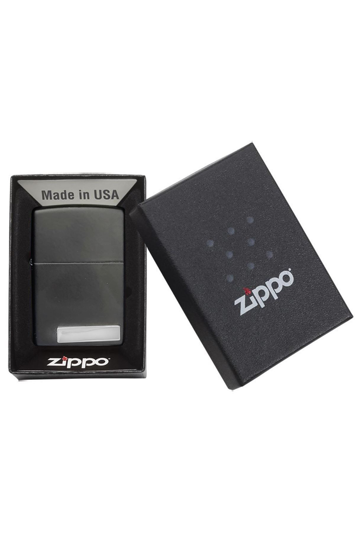 Zippo Çakmak Black Matte Mat Siyah 218-003764-gumus