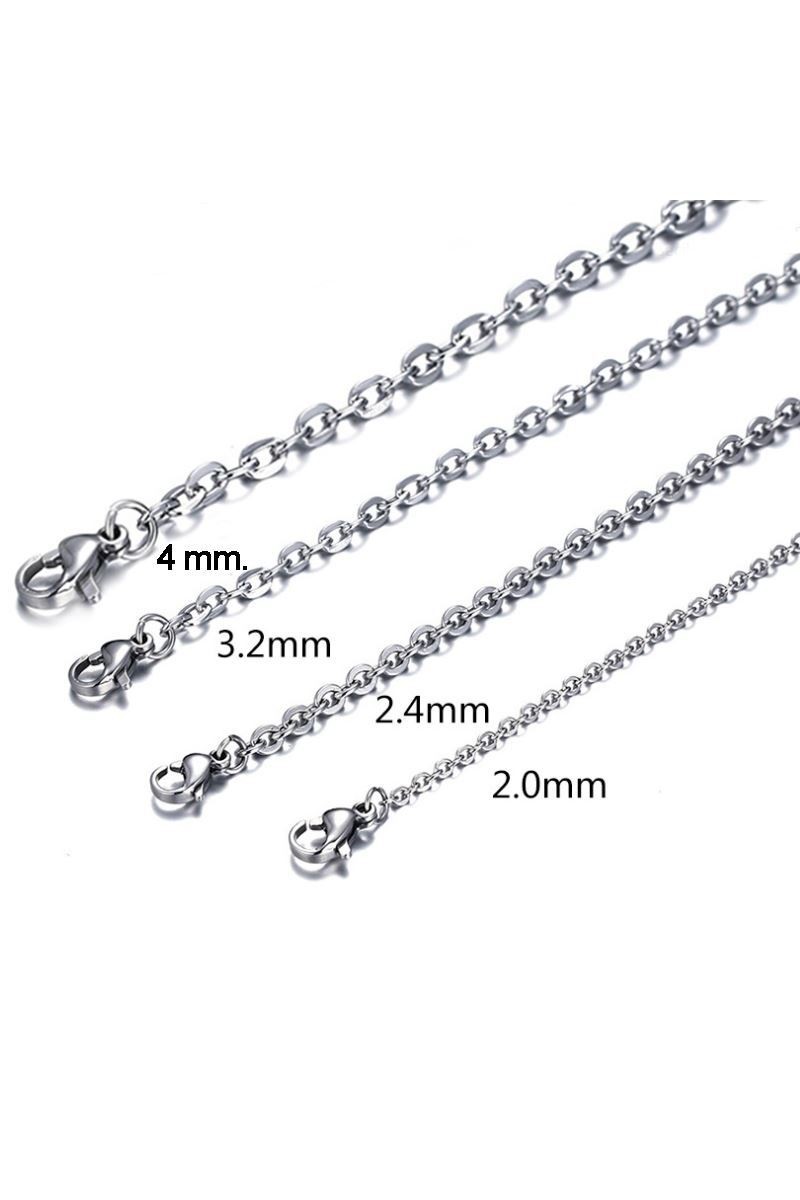 Chavin 4 mm Gri Uzun 75 cm. Erkek Çelik Zincir dr38-4