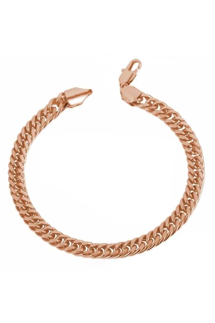 Chavin 6 mm. Rose Çelik Örgü Erkek Bileklik dn29rs