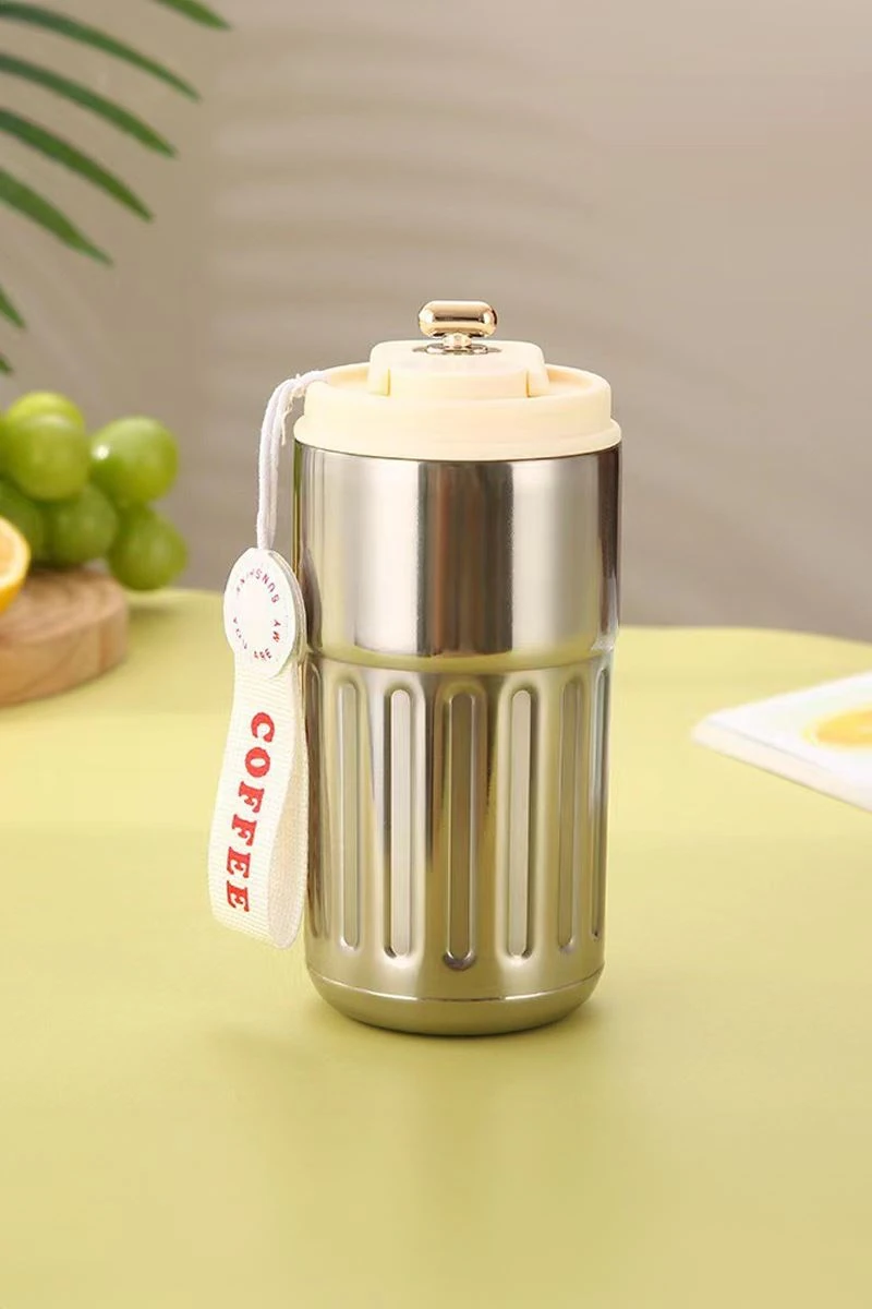316 L Silver 420 ml Vakumlu Sıcak Soğuk Kahve El Termos Mug cin486slv