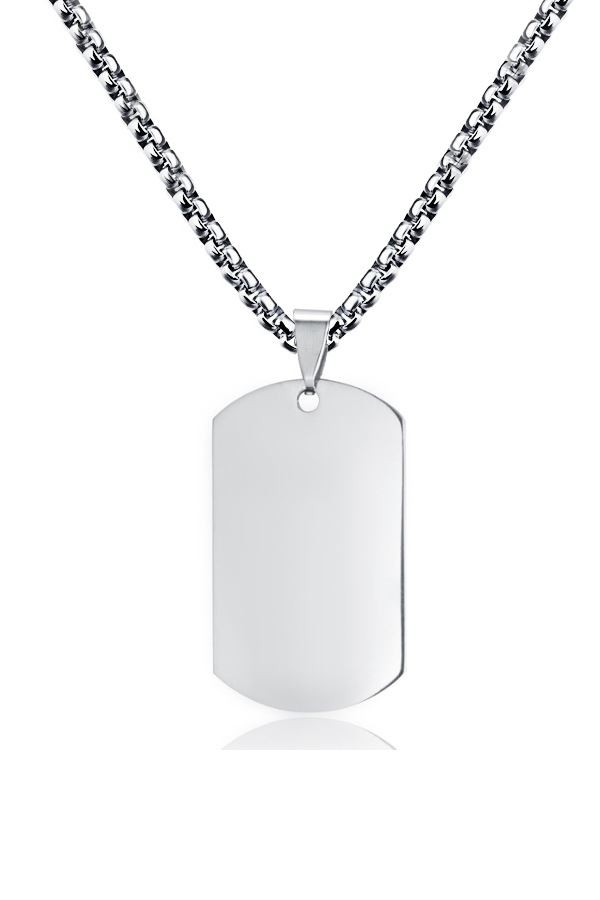 Chavin Büyük Dogtag Asker Künyesi Çelik Kolye ds68by