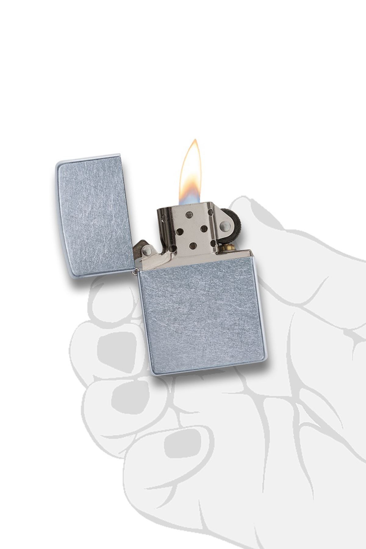 Zippo Çakmak Regular Street Chrome 207-004017