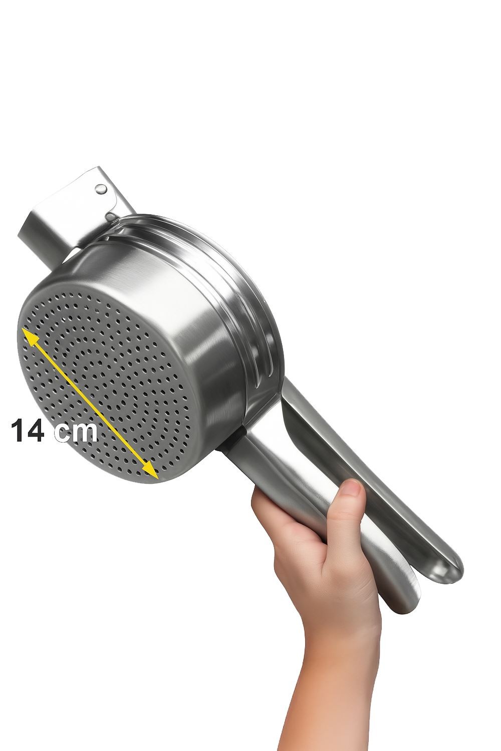 Çelik XL Büyük 14 cm. Patates Ezici Püre Yapıcı Meyve Suyu Sıkacağı Pres cin788