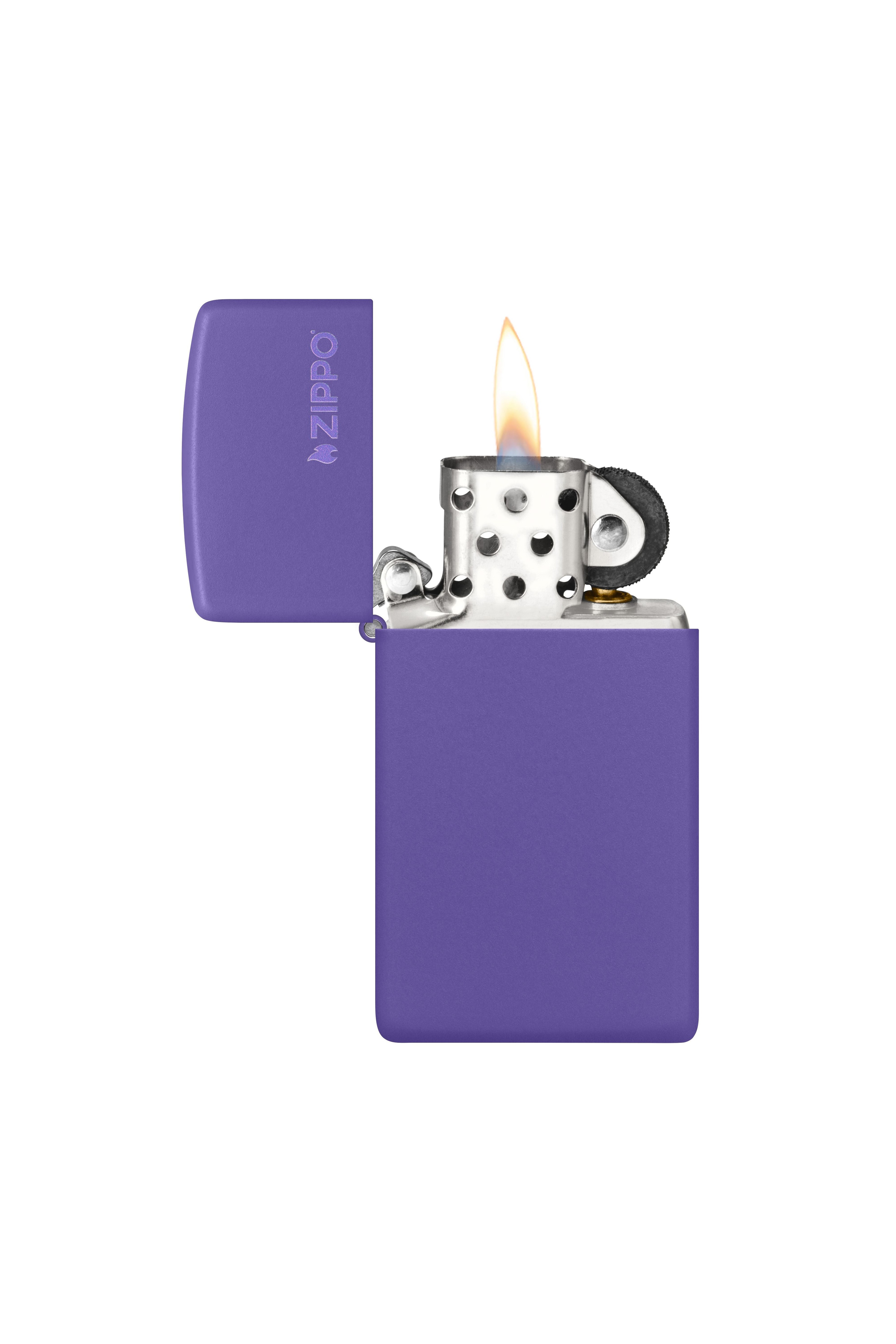Zippo Çakmak Mor Slim Logo 1637zl-000019