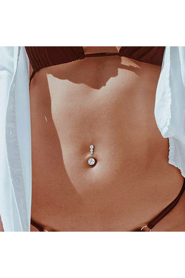 Chavin Dört Sıra Taşlı Göbek Piercing ed05by