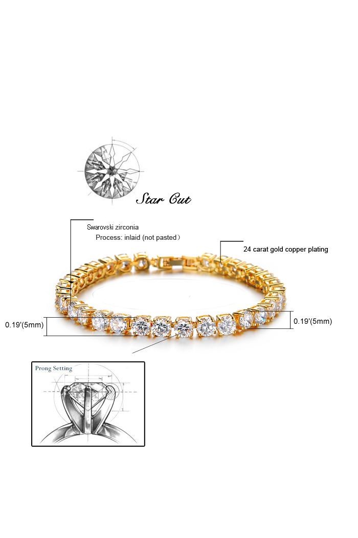Chavin Kadın Altın Kaplama Su Yolu Swarovski Bileklik cy59