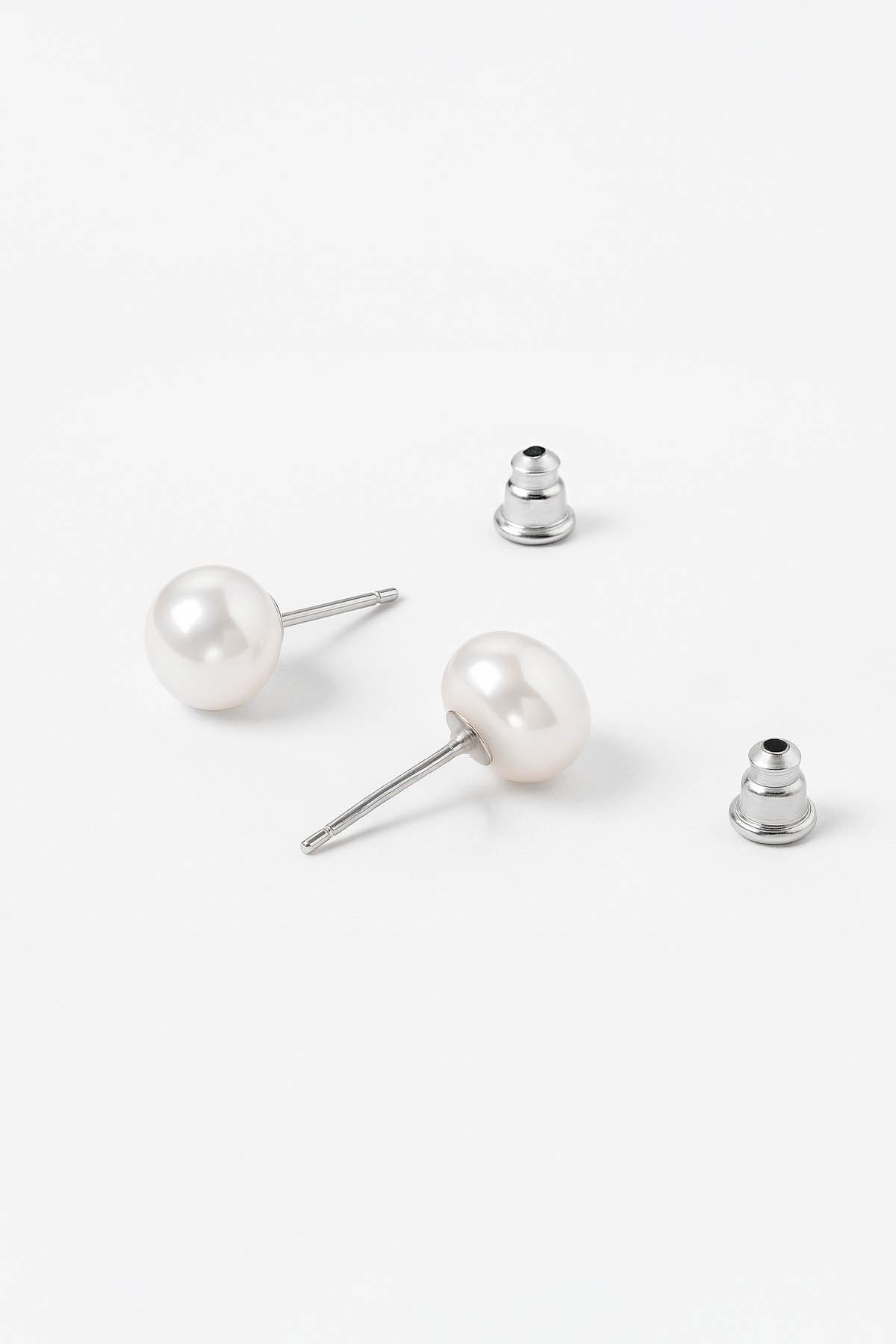 Chavin Kadın 6-7 mm Gerçek inci Çelik Küpe ce86-7