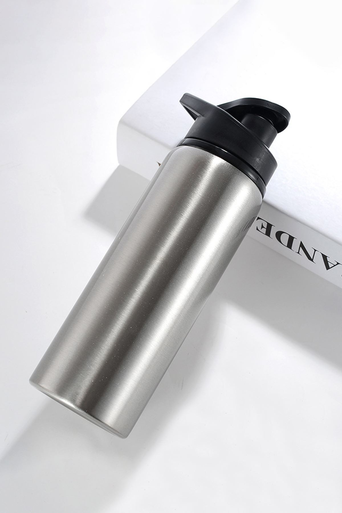 Komple Çelik Siyah Kapak 700 ml Spor Matara Suluk (SICAK-SOĞUK TUTMAZ) cin427