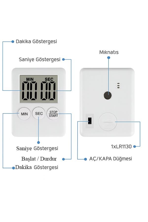 Dijital Elektronik Mutfak Zamanlayıcı Geri ve İleri Sayım thr239