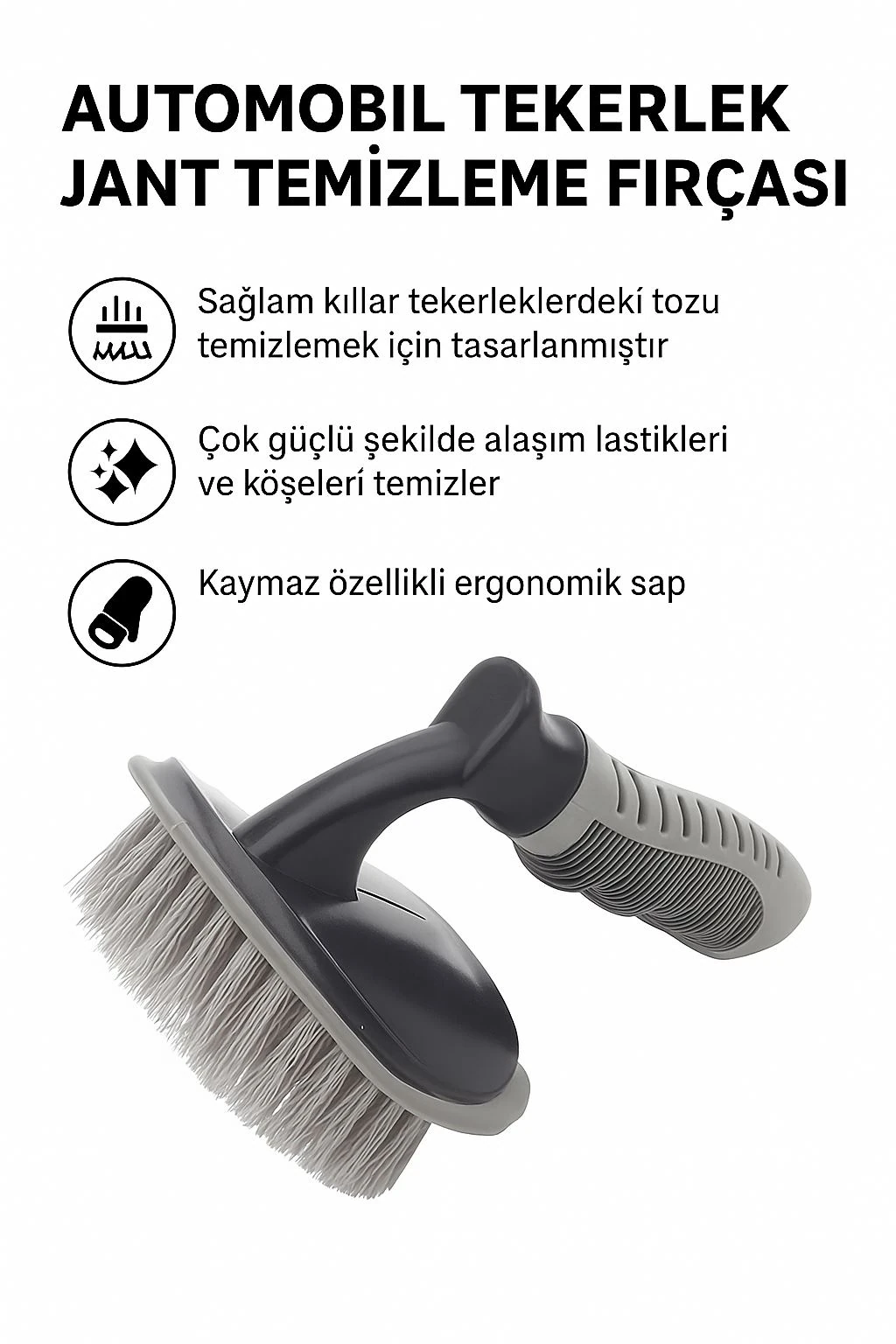 Otomobil Tekerlek Jant Temizleme Fırçası Detay Temizlik Sert Fırça cin698