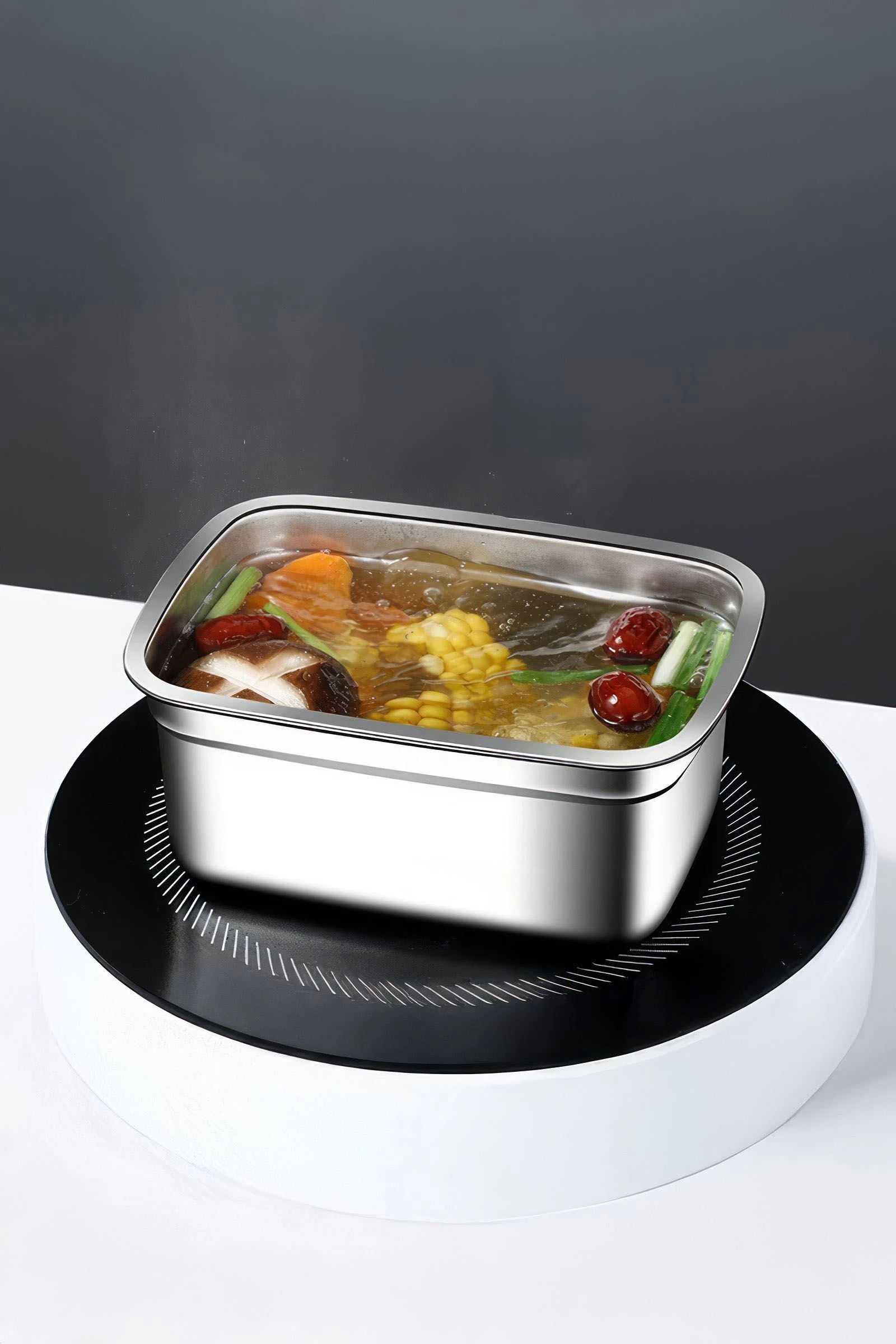 3 Adet Çelik 1200-1500-2200 ml Yemek Meyve Et Buzdolabı Beslenme Saklama Kabı 