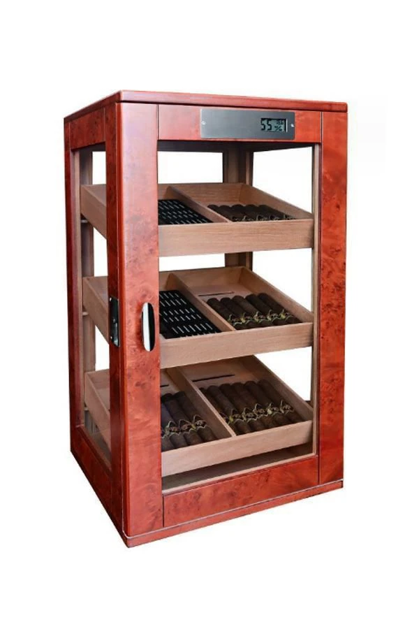 Falconetti Sedir Ağacı 3 Katlı Camlı Özel Humidor Puro Kutusu rd11