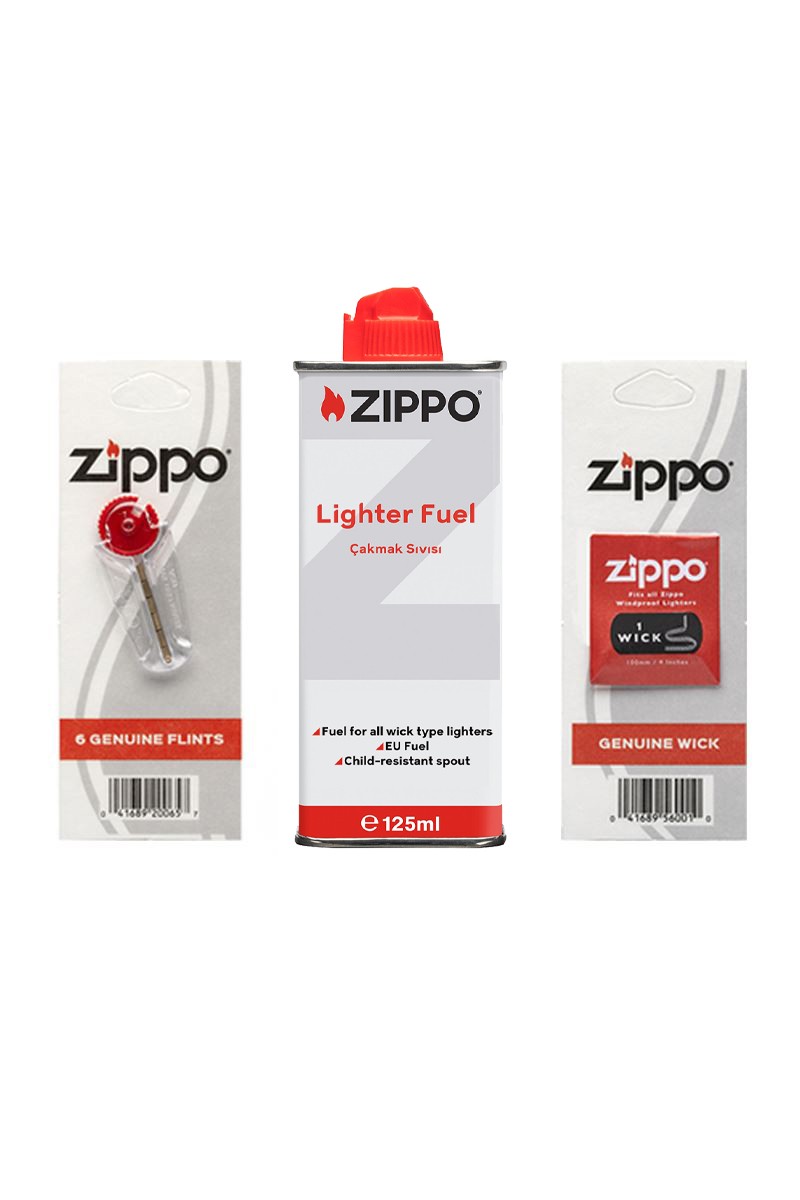 Zippo Benzin Çakmak Benzini Taş Fitil Set Fırsat 3141-3
