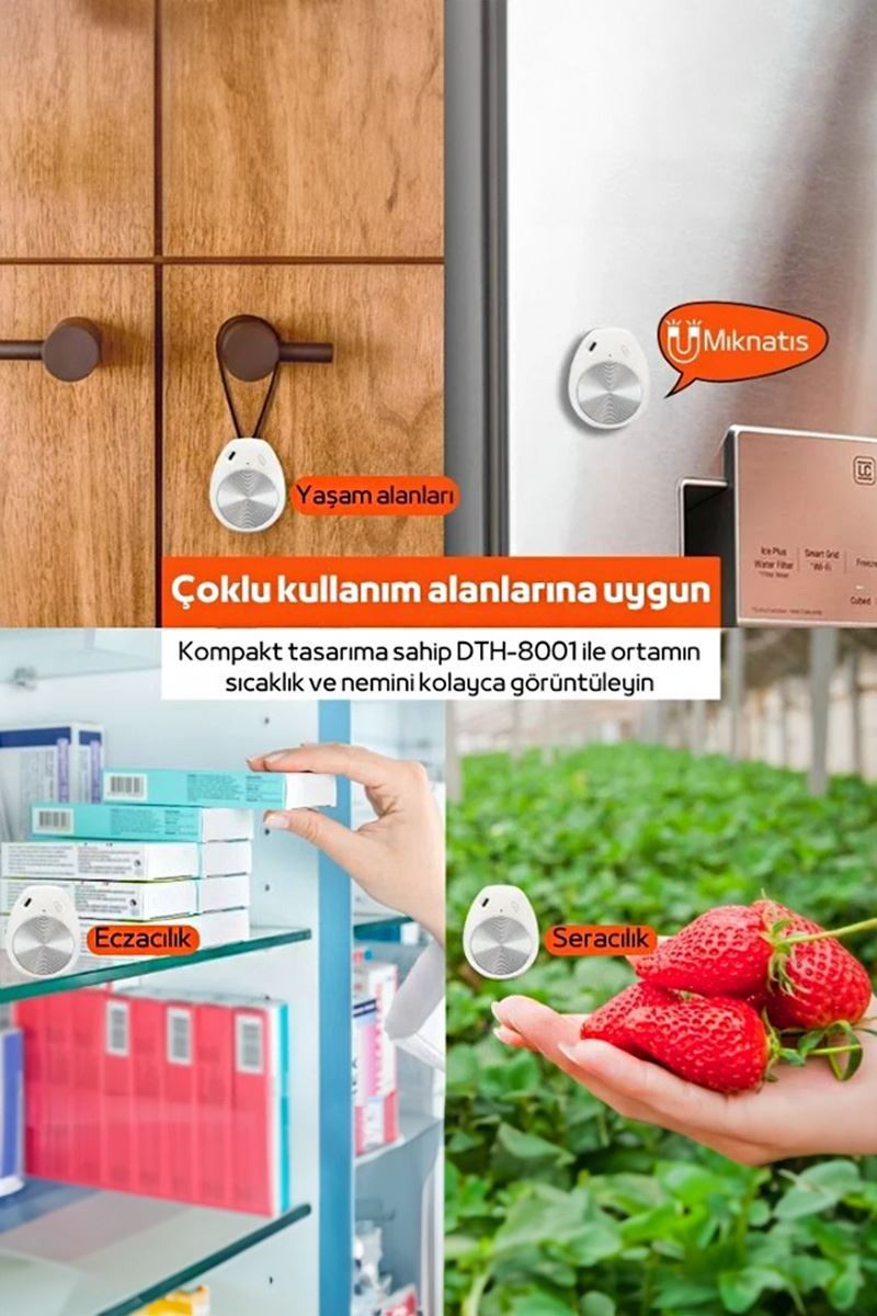 Luvinka DTH-8001 Bluetooth Sıcaklık ve Nem Ölçer Datalogger thr377