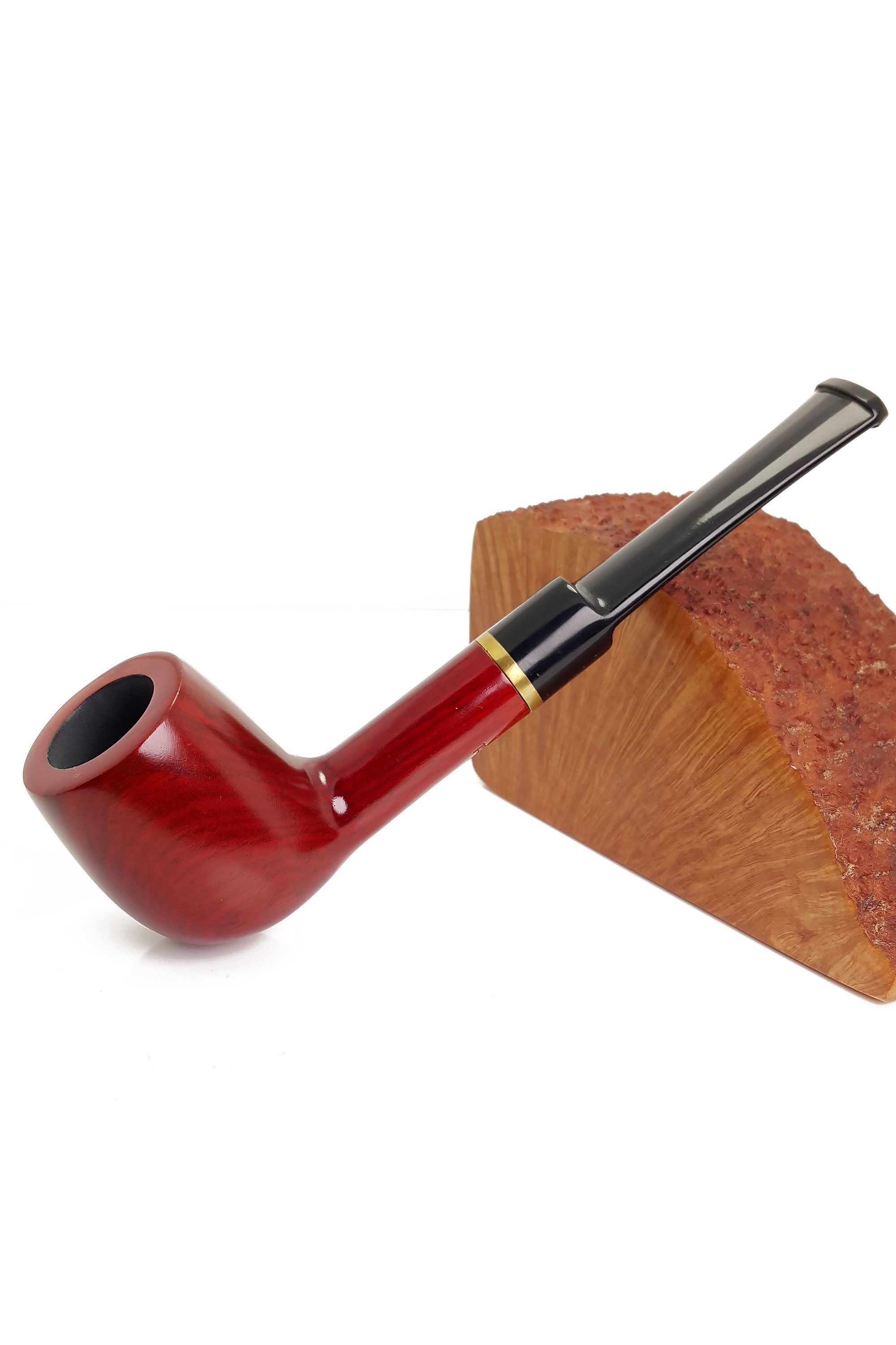 Falconetti Red sandalwood Bilezikli Düz Saplı Pipo ps79