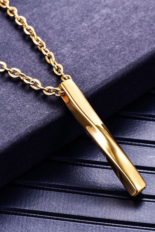 Chavin Gold Kıvrık Çubuk Kadın Çelik Kolye eb81srx