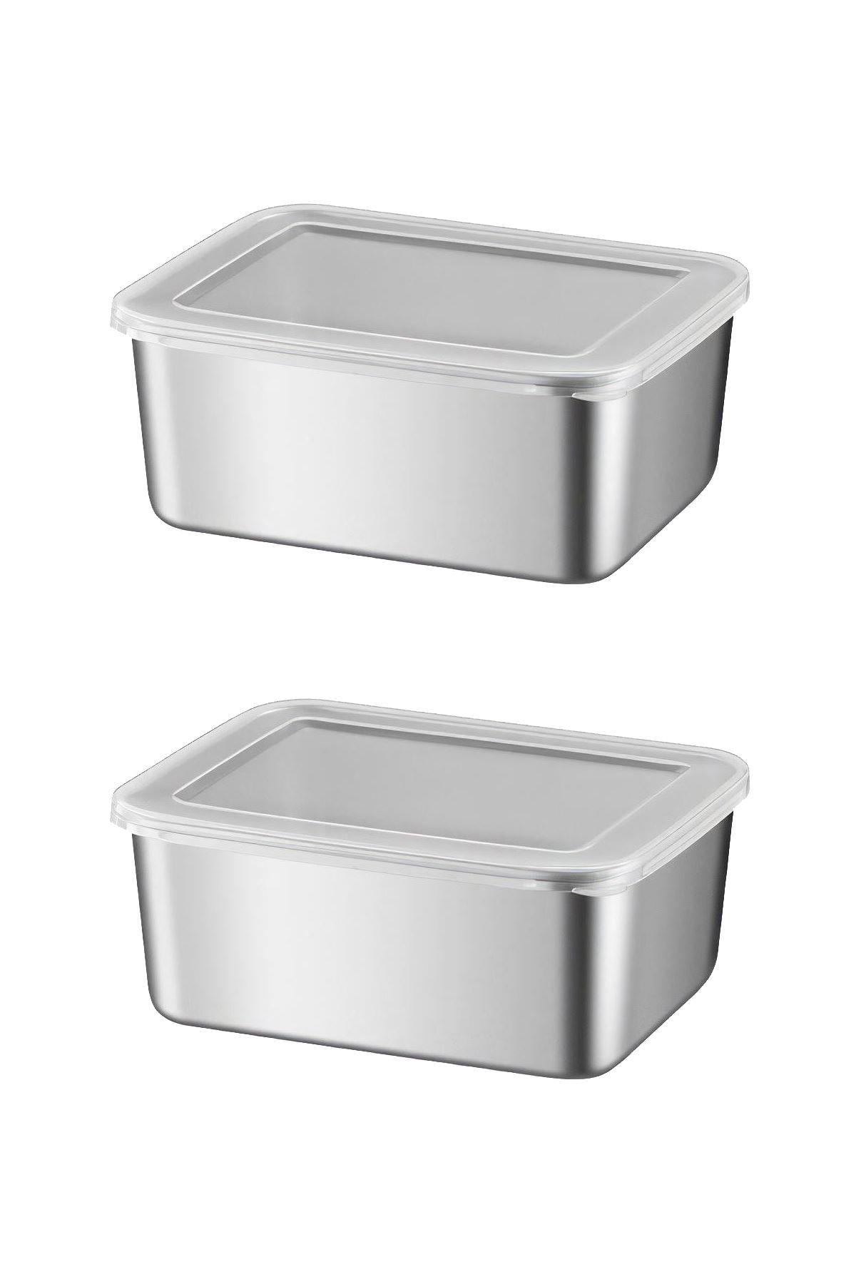 2 Adet 304 Çelik 550 ml Yemek Meyve Et Buzdolabı Beslenme Saklama Kabı mt107-2