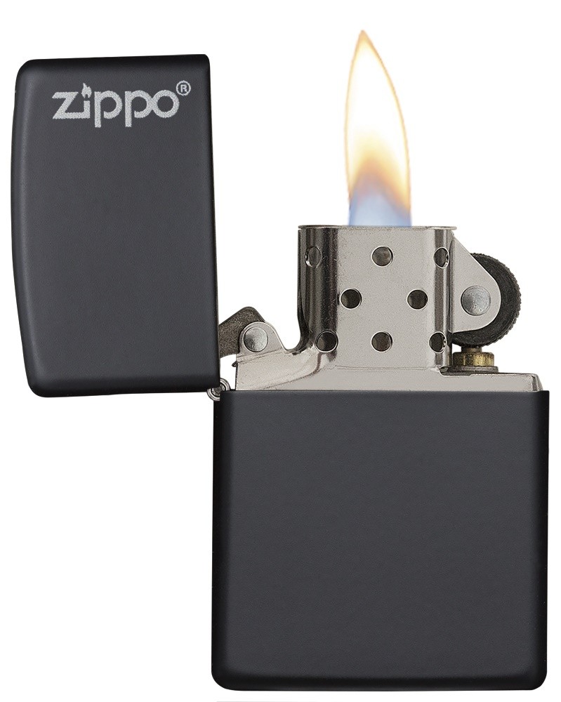 Zippo Çakmak Mat Siyah Hediyelik Kutu Benzin Taş Set du10sy