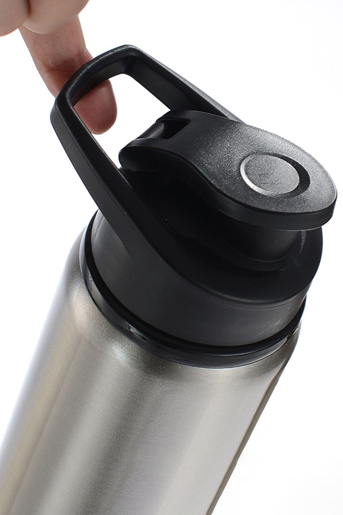 Çelik Siyah Kapak 700 ml Sporcu Matara Suluk (SICAK-SOĞUK TUTMAZ) cin427