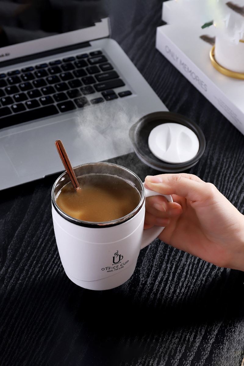 304 L Çelik Beyaz Sıcak Soğuk 500 ml Kahve El Termos Kupa Mug cin558by