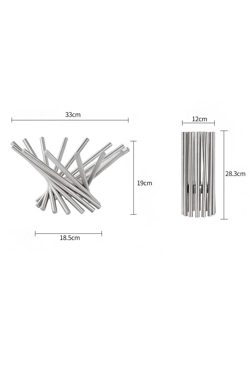Komple Çelik Masa Üzeri Şık Sunum Katlanır Meyve Tabağı Kasesi mt105