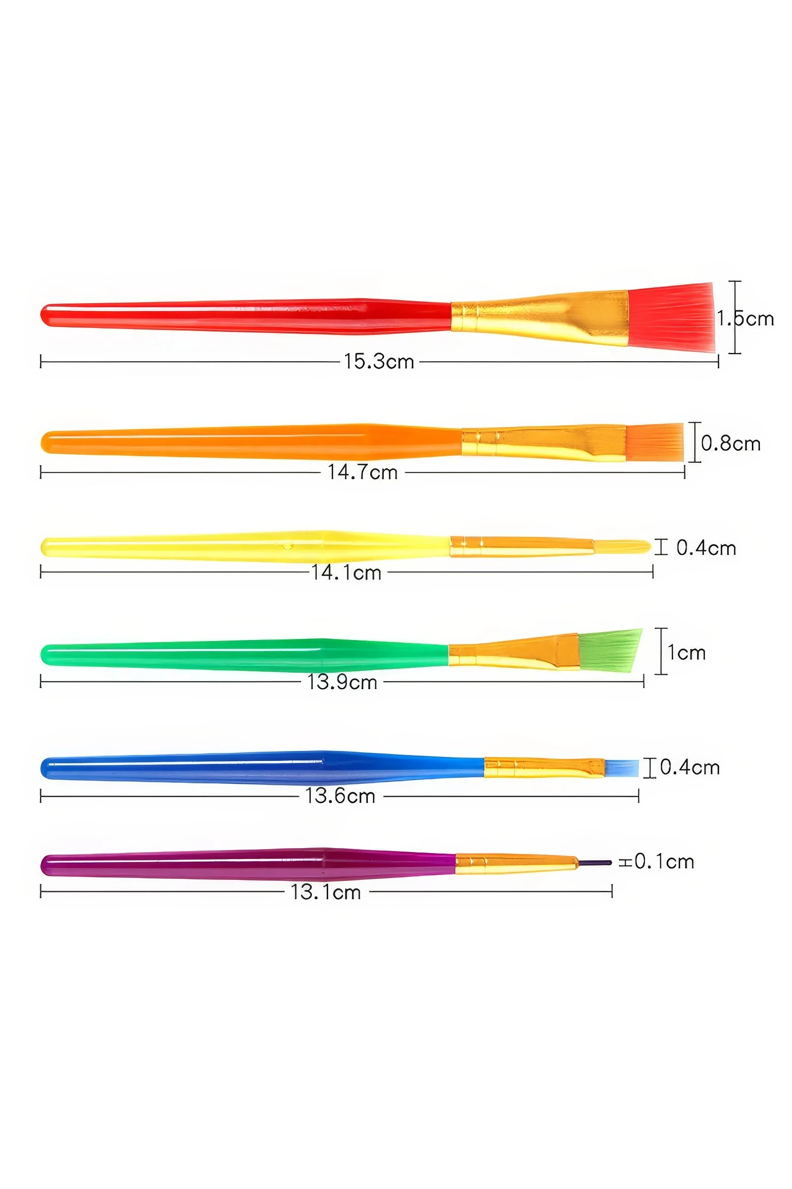 6 Adet Yağlı Akrilik Guaj ve Suluboya Fırçası Takımı Naylon Fırça Seti cin950