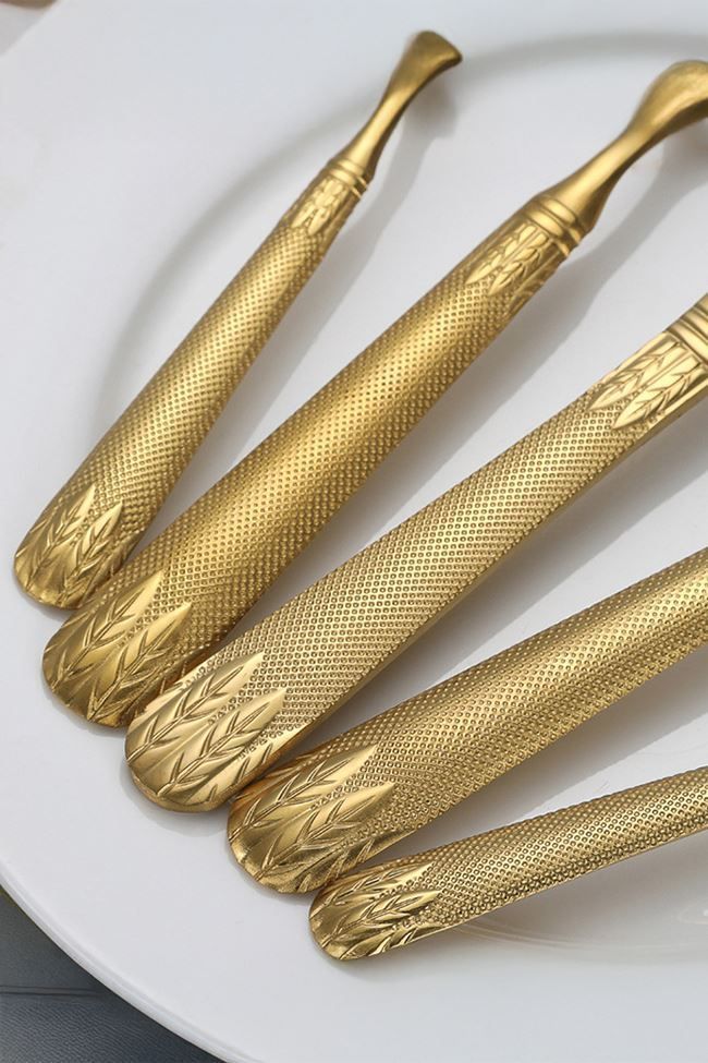 30 Parça 6 Kişilik Gold Çelik Yemek Kaşık Çatal Bıçak Seti mt226sr